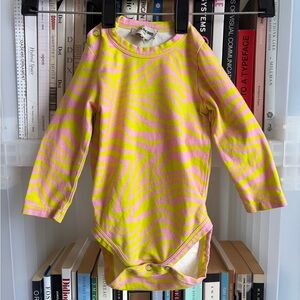 Wildkind Kids Pink and Yellow Zebra Print Onesie